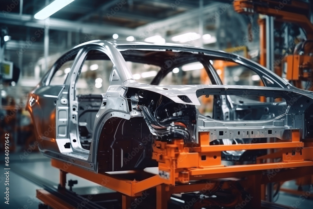 Aufkleber automated assembly line for robot manipulators for the production of high-tech electric vehicles run