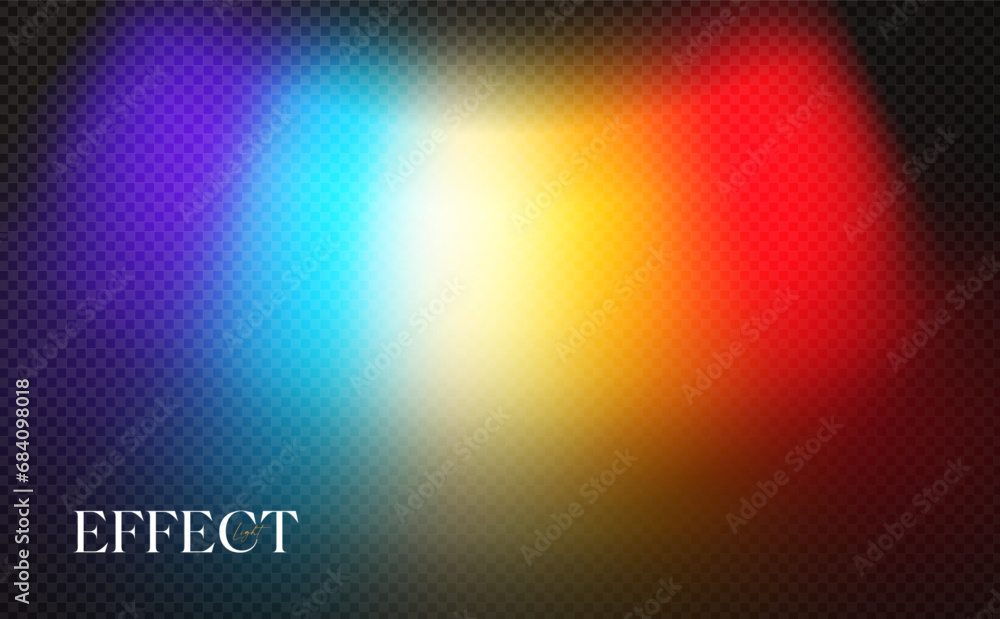 Canvas Prints rainbow light effect. dispersion of beam. sun light effect for immersion in atmosphere.