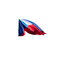 A photo of the Czech Republic flag waving in the wind.