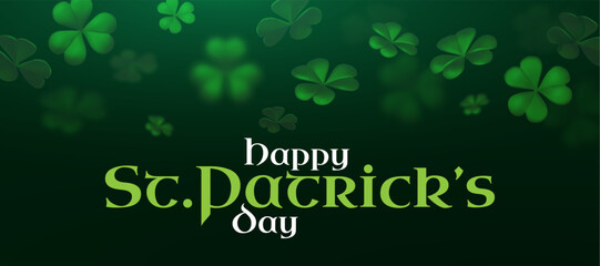Happy St.Patrick's Day background with shamrock clover leaf. Luck and success.
