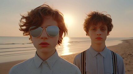 children at the beach