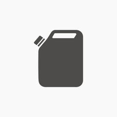 Fuel can icon vector. Jerrycan, petrol, car symbol sign