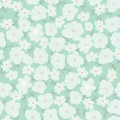 abstract vector multicolor small flowers all over textiles design illustration digital image, can be used for gift paper and clothes motif