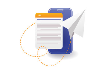 Smartphone information letter technology illustration concept