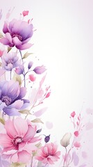Hand drawn flower watercolor painting. Generative AI
