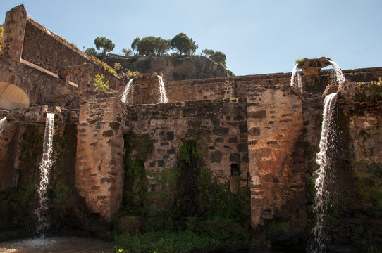 Huasca de Ocampo, Hidalgo, Mexico - 2023: Santa Mar&iacute;a Regla Hacienda, a former mining hacienda now converted into a hote