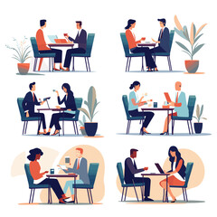 Business meeting set design illustration