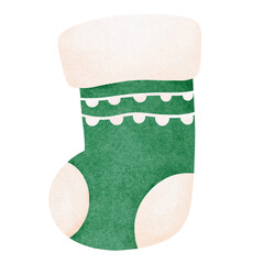 cute green socks  watercolor hand drawing