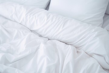 White Duvet On Bed, Preparing For Winter Season