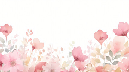 Fototapeta na wymiar Watercolor soft pink flower garden background