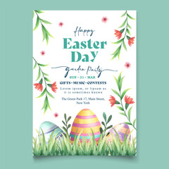vector vertical poster template for the easter celebration