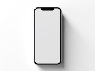 Isolated smart phone mockup front view on white background. Generative AI