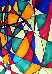 Art Drawing Abstract copic marker  geometric shape