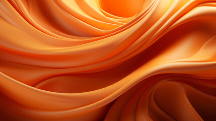 orange graphic representation of symmetrical flowing waves of material that looks like fabric