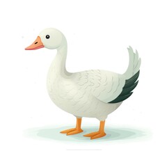 Naklejka premium cute cartoon goose illustration on white background