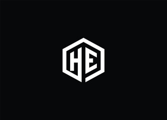 Creative Letters HE Logo Design Vector Template 