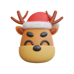 3D illustration of a Christmas reindeer icon