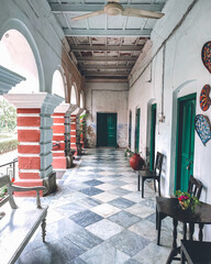 The vintage Benglai corridor at a palace in Sankpur, West Bengal, India in January 2023....