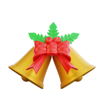 3D illustration of a Christmas bell icon