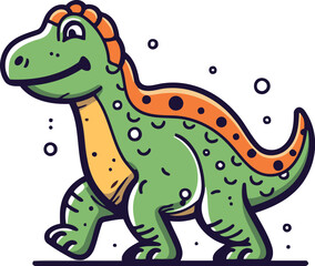 Cute cartoon dinosaur isolated on a white background vector illustration