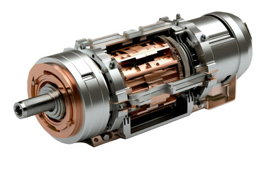 Linear Induction Motor, Embodying Cutting-Edge Electromagnetic Technology on White or PNG Transparent Background