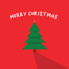 Merry Christmas greetings with Christmas tree illustration