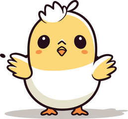 Cute little chicken cartoon character vector illustration cute chicken mascot