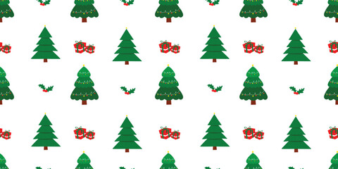 Seamless pattern of Christmas decoration elements