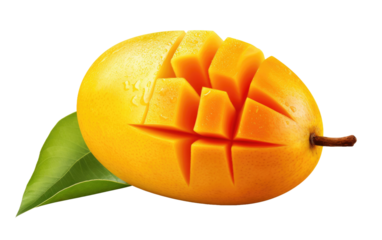 A Realistic Image Showcase of Mango on White or PNG Transparent Background