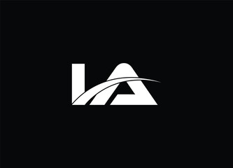 Creative Letters IA Logo Design Vector Template - obrazy, fototapety, plakaty