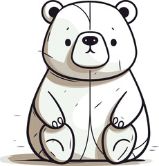 Cute polar bear sitting vector illustration of a cartoon polar bear