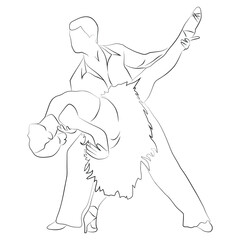 Set of couples dancing classical ballet