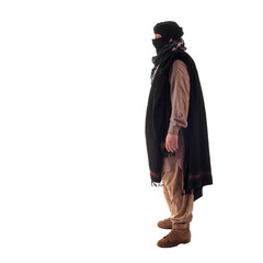 man in military outfit warrior PMC on a white background
