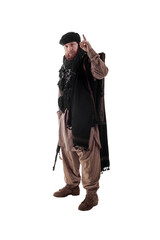 man in military outfit warrior PMC on a white background