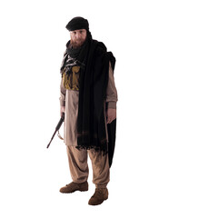 man in military outfit warrior PMC on a white background
