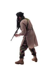man in military outfit warrior PMC on a white background
