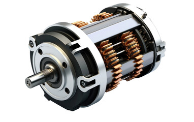 A Realistic Image of Permanent Magnet Motor Innovation on White or PNG Tarnsparent Background