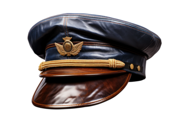 A Realistic Image of a Pilot Hat in Aviation Fashion on White or PNG Tarnsparent Background