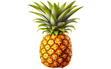 A Realistic Glimpse of Fresh and Juicy Pineapple Delight on White or PNG Tarnsparent Background