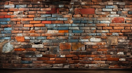 Red brick wall and wall background. Generative AI