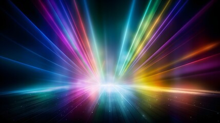 Vibrant Rainbow Light Projector Beam Illumination. - obrazy, fototapety, plakaty