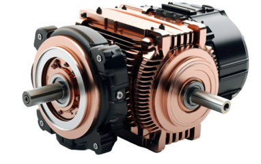 A Realistic Image Unveiling the Sustainable Power Generation of the Reluctance Motor on White or PNG Tarnsparent Background