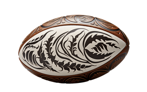 Crucial Moments Realistic Image Capturing the Grit and Precision of a Rugby Ball on White or PNG Tarnsparent Background
