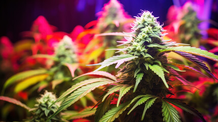 Commercial indoor cannabis cultivation background