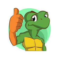 Obraz premium turtle mascot vector. animal cartoon illustration
