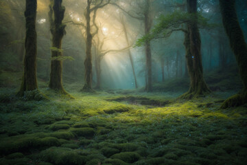 mystical forest - dreamland landscape,  generative ai