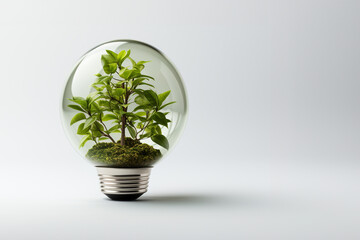 Eco green energy concept, sustainable and renewable energy - obrazy, fototapety, plakaty