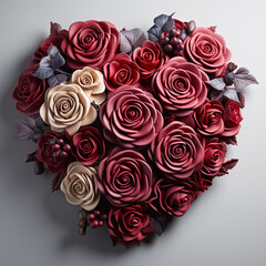 bouquet of heart shaped flowers, valentines concept