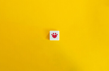 Paw and Heart Icon. Pet Lover, Animal Enthusiast, Zoophilia Concept Image. Minimal Aesthetic.