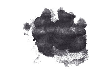 Dark gray watercolor background. Artistic hand paint. Isolated on transparent background.